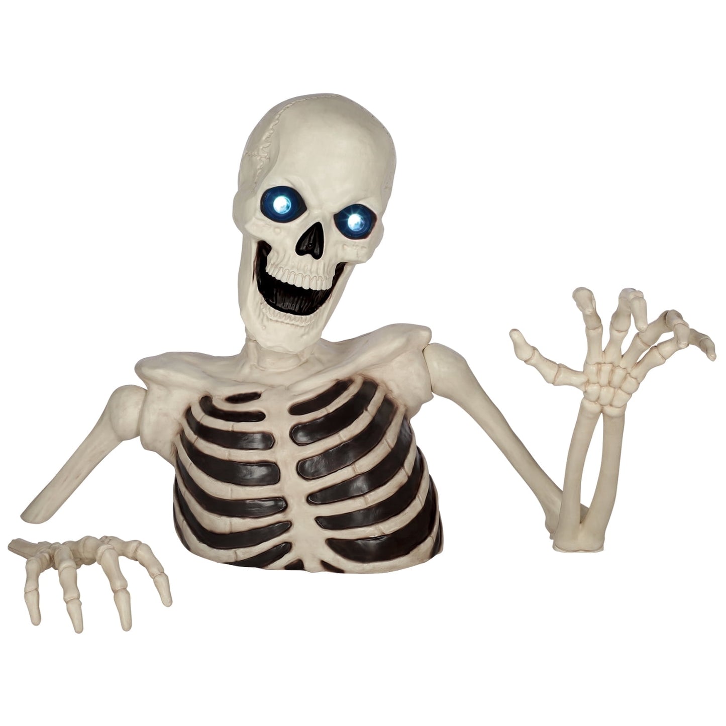 Seasons 48" Halloween Giant Groundbreaker Skeleton with LED Light Moving Eyes, Creepy Sound Effect for Yard Porch Halloween Decoration