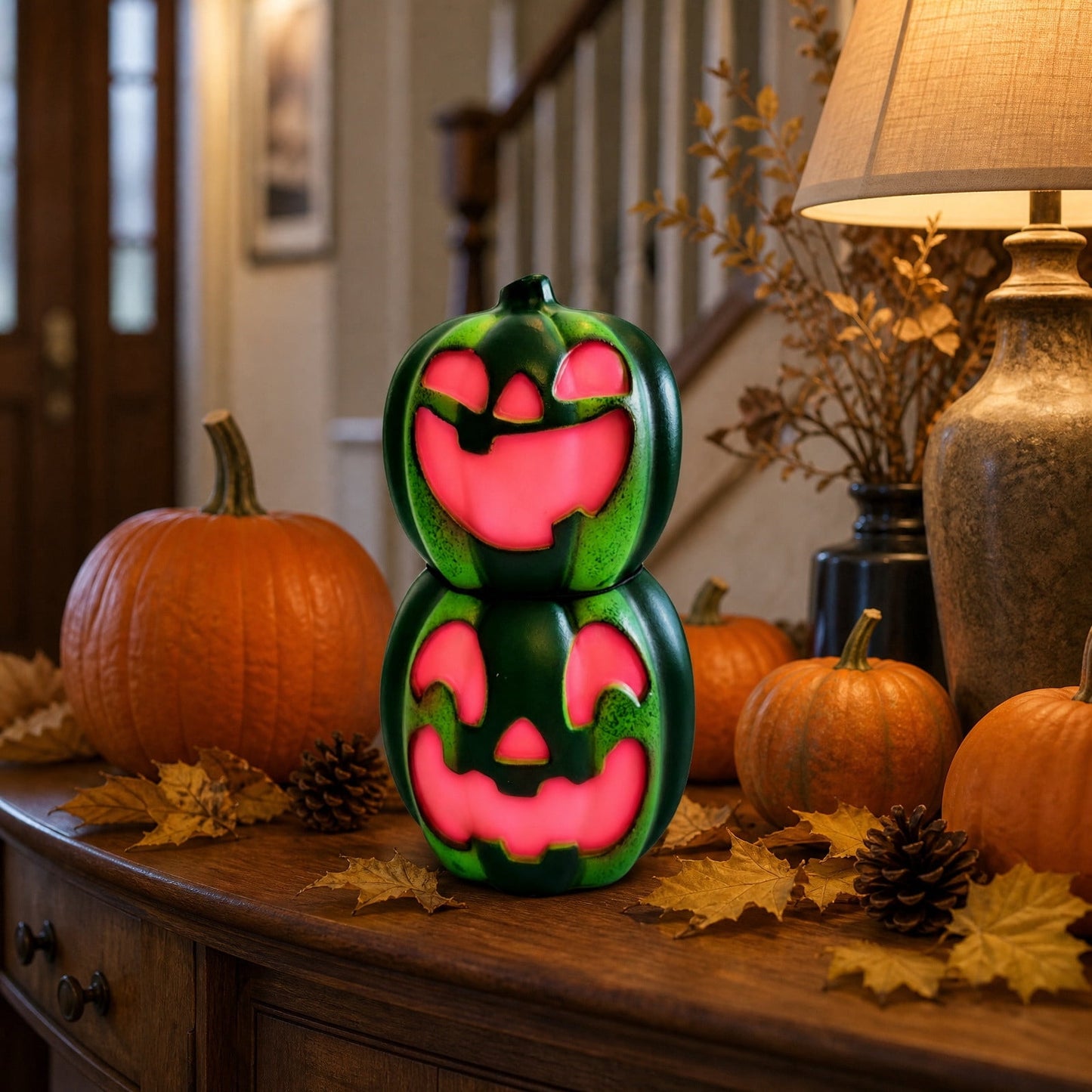 Spooky Home Jack O Lantern Pumpkin, Halloween Hollow Jack O Lantern LED Light 7.8