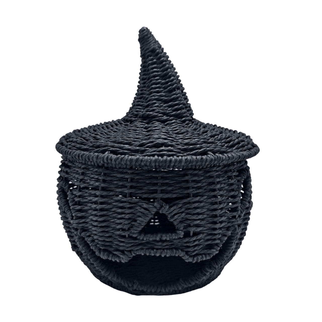 Spooky Home 2026 Black Halloween Woven Pumpkin Jack-O'-Lantern, Halloween Decorations