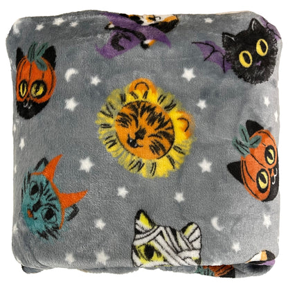 The Big One Oversized Plush Halloween Cats in Costume Throw Blanket - 5'x6' Gray