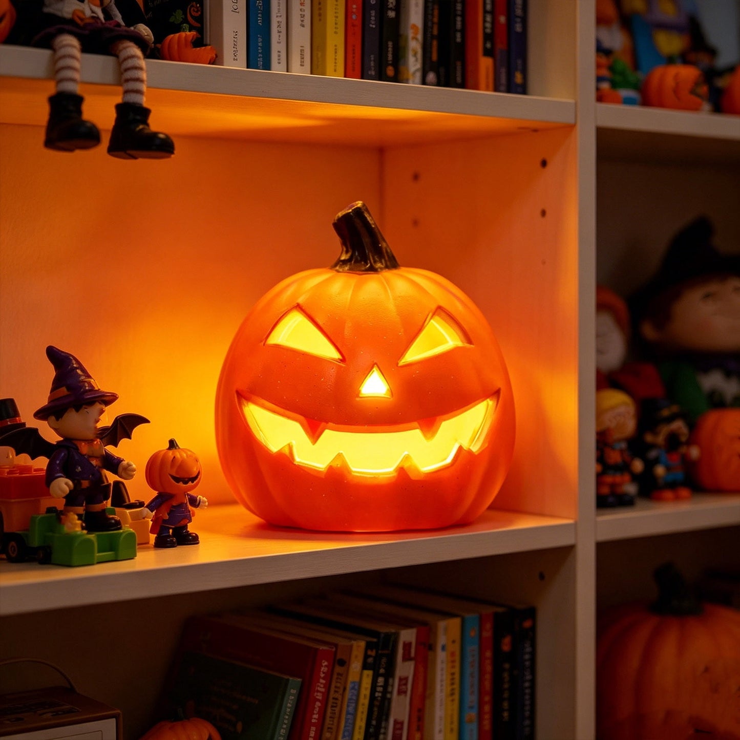 Spooky Home Jack O Lantern Pumpkin, Halloween Hollow Jack O Lantern LED Light 7.8