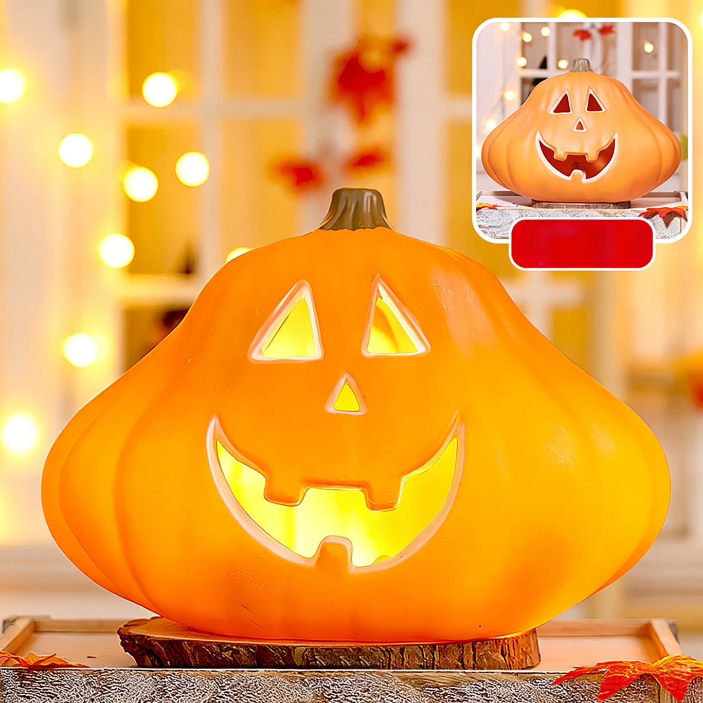 Spooky Home Jack O Lantern Pumpkin, Halloween Hollow Jack O Lantern LED Light 7.8