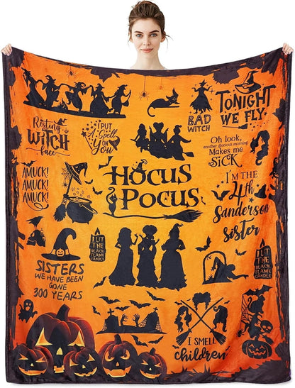 Witch Blanket Halloween Throw Blankets for Women Witch Flannel Fleece Blankets for Couch Sofa Bed Chair Decor Halloween Decorations Blanket