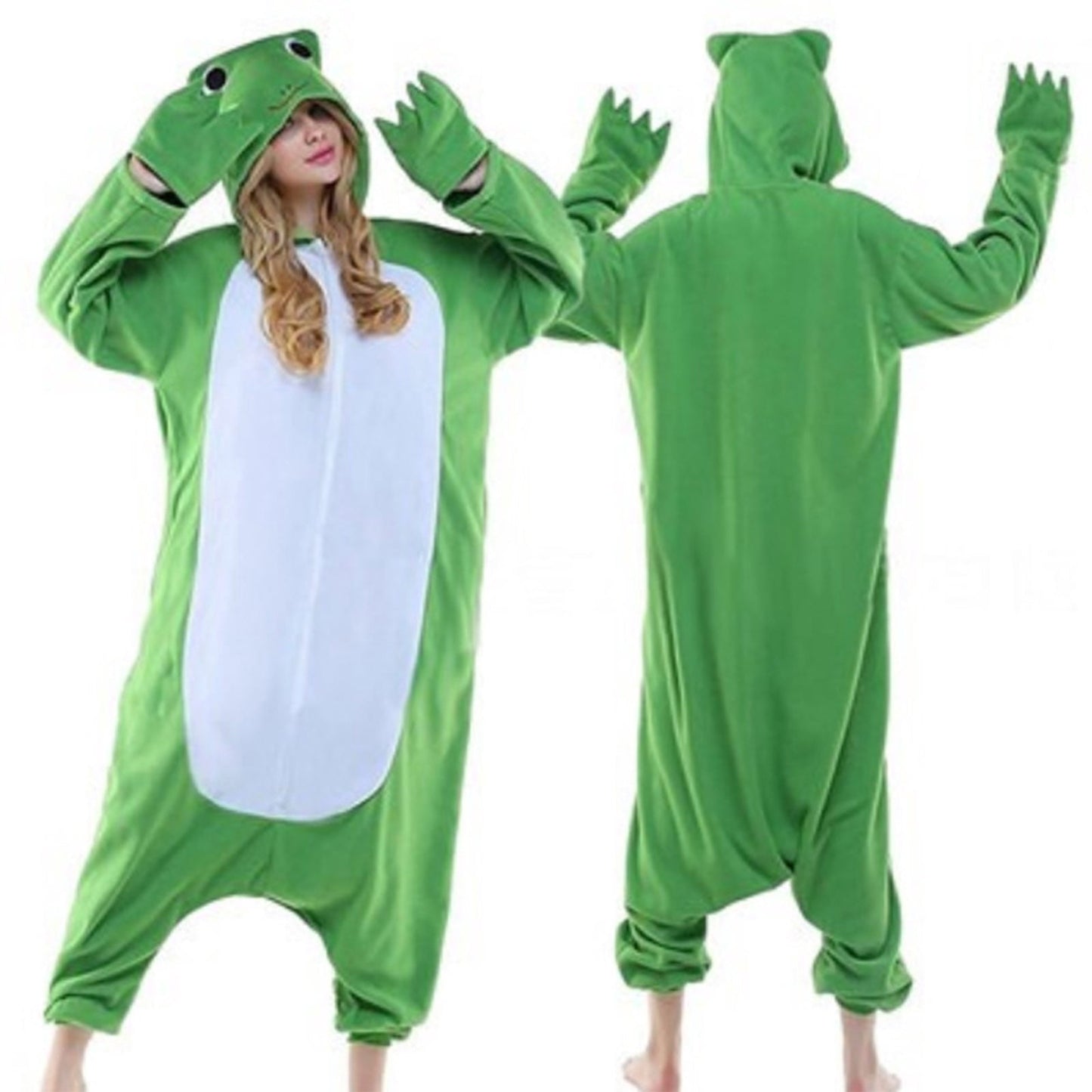 Spooky Home Couple's Cartoon Christmas Deer Pajamas, Winter Fleece Loungewear, One-Piece