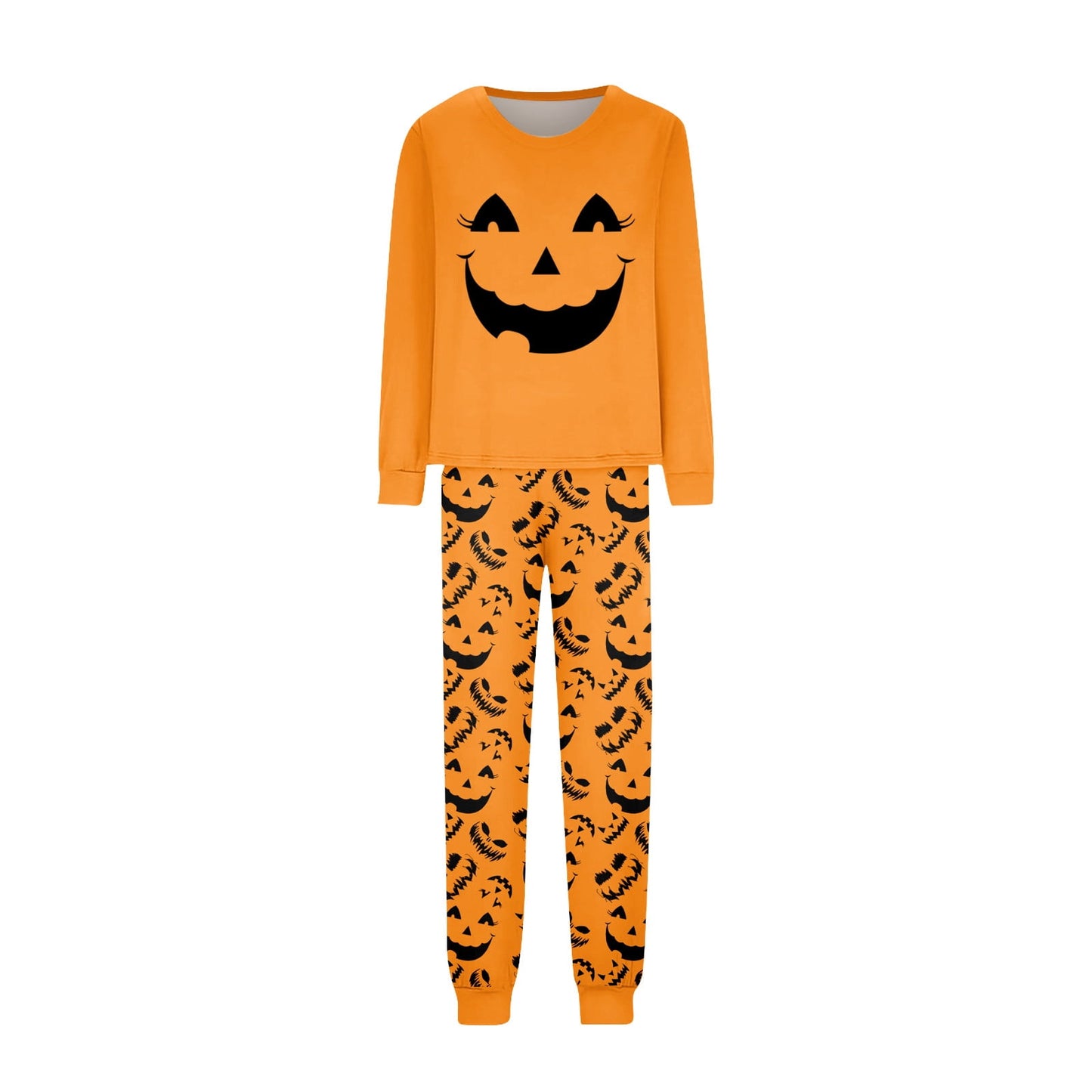 Tplvbz Matching Pajamas for Family Halloween Pumpkin Ghost Pjs Cute Holiday Pajamas Family Member Long Sleeve Matching Pjs Couple Loungewear Pijama Tops Pants for Halloween Women XXXL