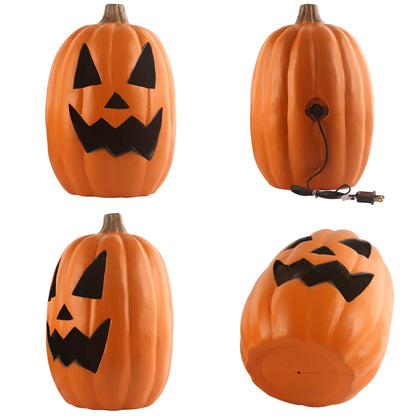 16" Pre-Lit Halloween Pumpkin Lantern - Jack O' Lantern For Porch, Fireplace, Indoor/Outdoor