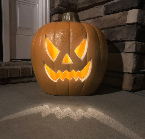 DUNCHATY 21" LED Pumpkin Light, Extra Large Angry Jack O' Lantern Halloween Decor for Outdoor Yard - Furious Face