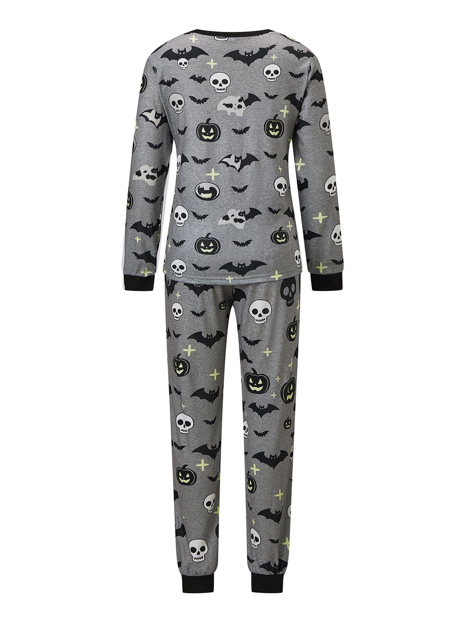 AceBaby Halloween Family Matching Pajamas Set Pumpkin Print Holiday Sleepwear Loungewear PJs