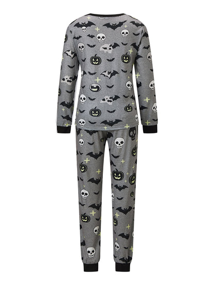 AceBaby Halloween Family Matching Pajamas Set Pumpkin Print Holiday Sleepwear Loungewear PJs