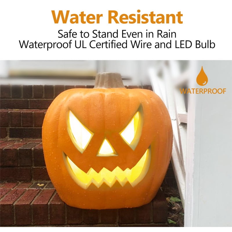 DUNCHATY 21" LED Pumpkin Light, Extra Large Angry Jack O' Lantern Halloween Decor for Outdoor Yard - Furious Face