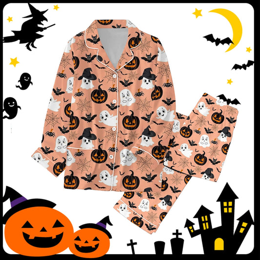 Pajamas For Women Set Halloween Pajamas Family Pajamas Matching Set Holiday Pajamas Classic Button Down Long Sat Sleepwear Loungewear Nightwear Nightclothes Homewear