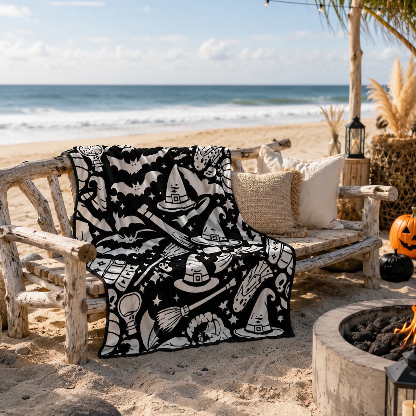 Spooky Home DIY Coloring Blanket, Color Your Own Throw Blanket for Adults & Kids