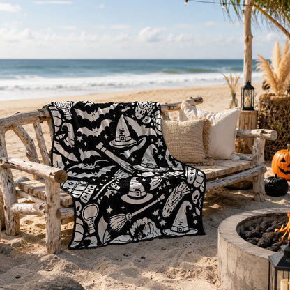 Spooky Home DIY Coloring Blanket, Color Your Own Throw Blanket for Adults & Kids