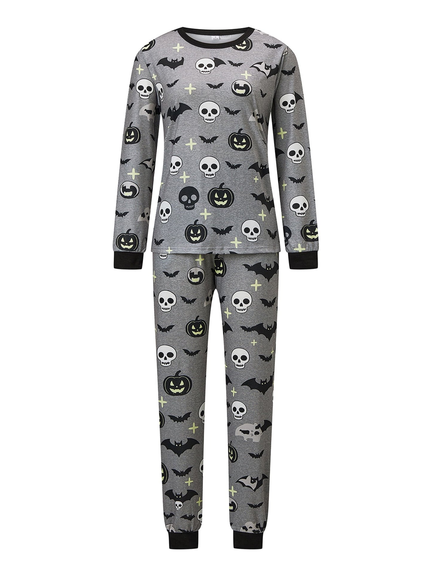 AceBaby Halloween Family Matching Pajamas Set Pumpkin Print Holiday Sleepwear Loungewear PJs