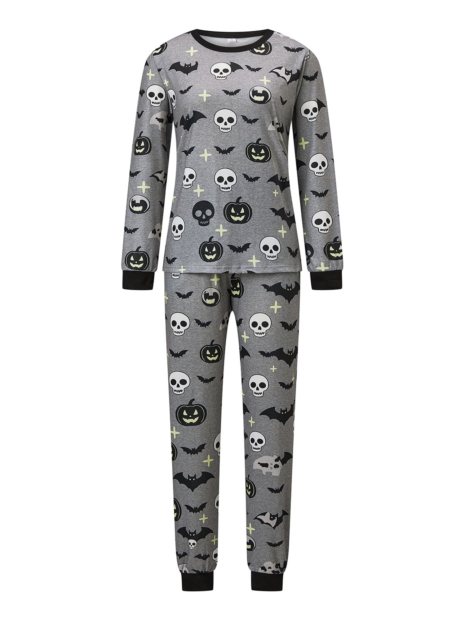 AceBaby Halloween Family Matching Pajamas Set Pumpkin Print Holiday Sleepwear Loungewear PJs