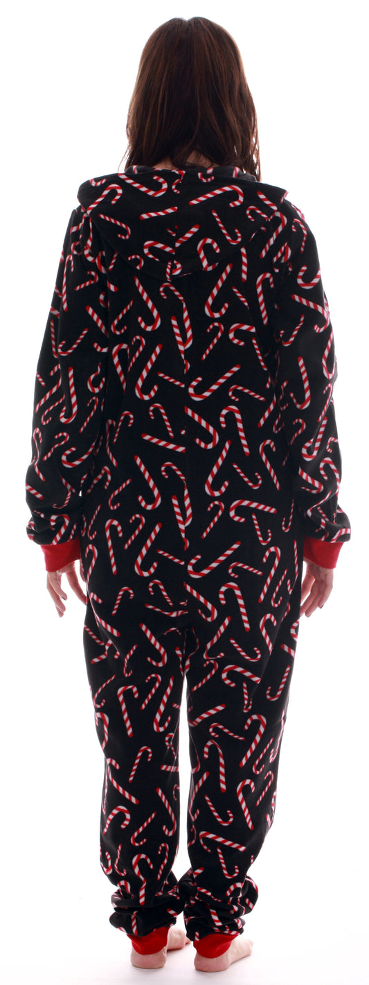 #followme Matching Adult Onesie for Family, Couples, Dog - Candy Cane (Candy Cane - Womens, Large)