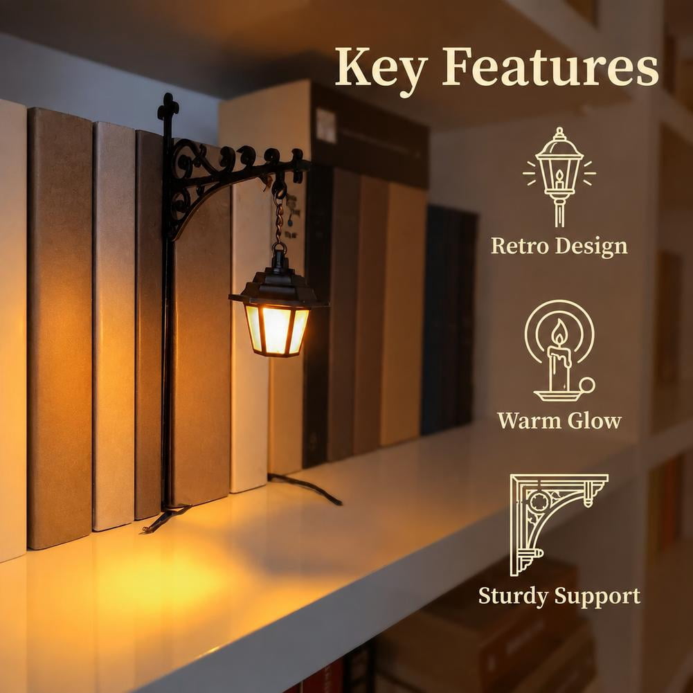 9.25 Inch Ghost Library Lantern Bookshelf Lamp, Halloween Decorative Bookshelf Light with Warm LED, Vintage Metal Book Nook Lantern for Reading Corner Home Library Shelf Decor Gift for Book Lovers