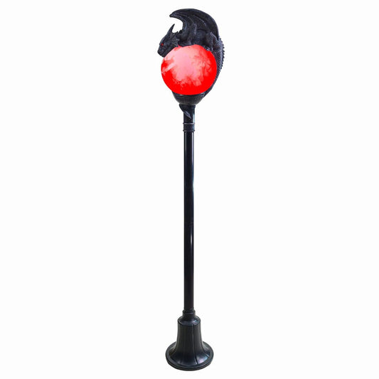 Morris Costumes TT59073 6 ft. Light-Up Flaming Dragon Lamp Post with Sound Halloween Decoration