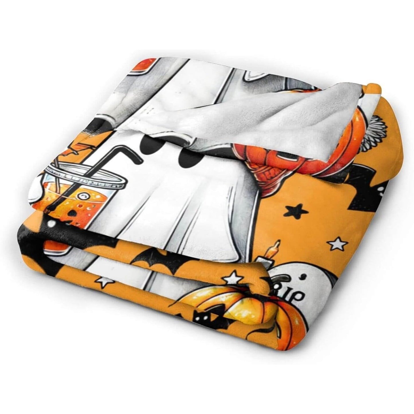 Halloween Blanket for Boys Girls, Haunted Halloween Themed Design Printed Throw Blankets for Kids Lap, Chair Sofa, Warm Soft Cozy Blanket