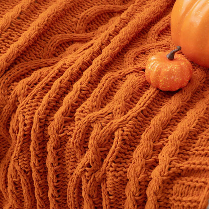 Battilo Burnt Orange Throw Blanket,Cozy Decorative Fall Blanket for Sofa Bed,Fall Decor,51"x67"