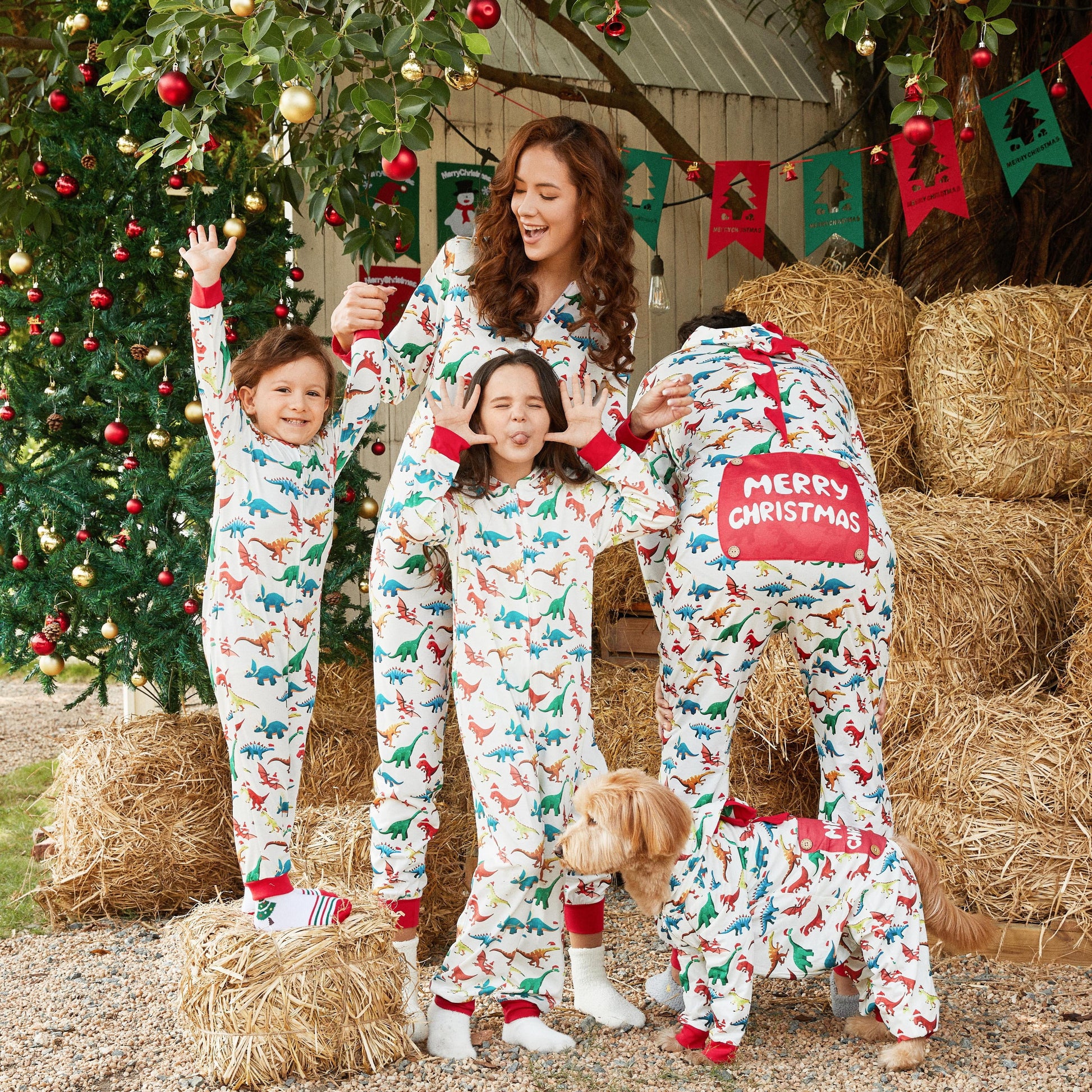 PatPat Christmas Family Matching Pajamas for Women One Piece Long Sleeve Hooded Dinosaur Costume Adult PJs for Couples Holiday Loungewear with Socks Women S