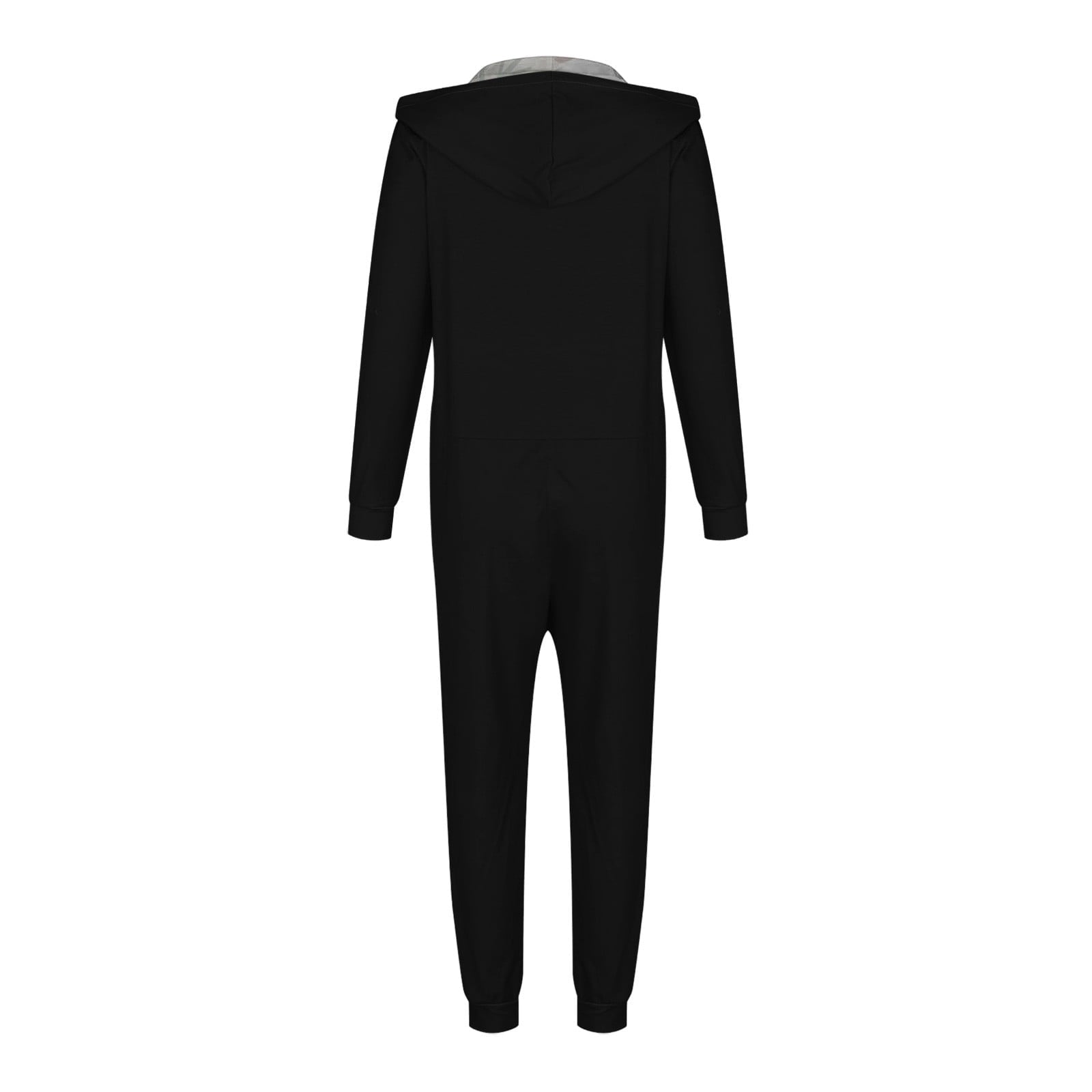 CLOISE Matching Family Pajamas Halloween Skeleton Onesie Pjs for Men Hooded Zip Sleepwear Soft Long Sleeve Loungewear Funny Halloween Clothes Winter Black L
