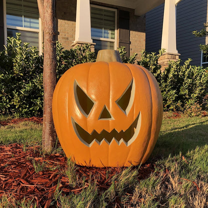 21in+15in LED Light Up Jack O Lantern Pre-lit Halloween Pumpkin Lantern Indoor/Outdoor Holiday Decoration Festival Celebration Garden Patio Front Door Decor