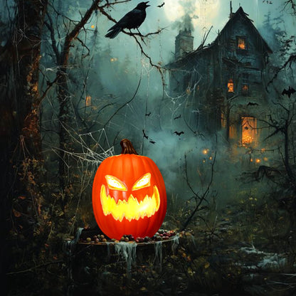 Halloween LED Light Up Pumpkin Decorations for Home,12" Blow Molded Jack O Lantern with Realistic Carved Design,Battery Operated Indoor Outdoor Halloween Party Decor,Bar,Yard,Porch