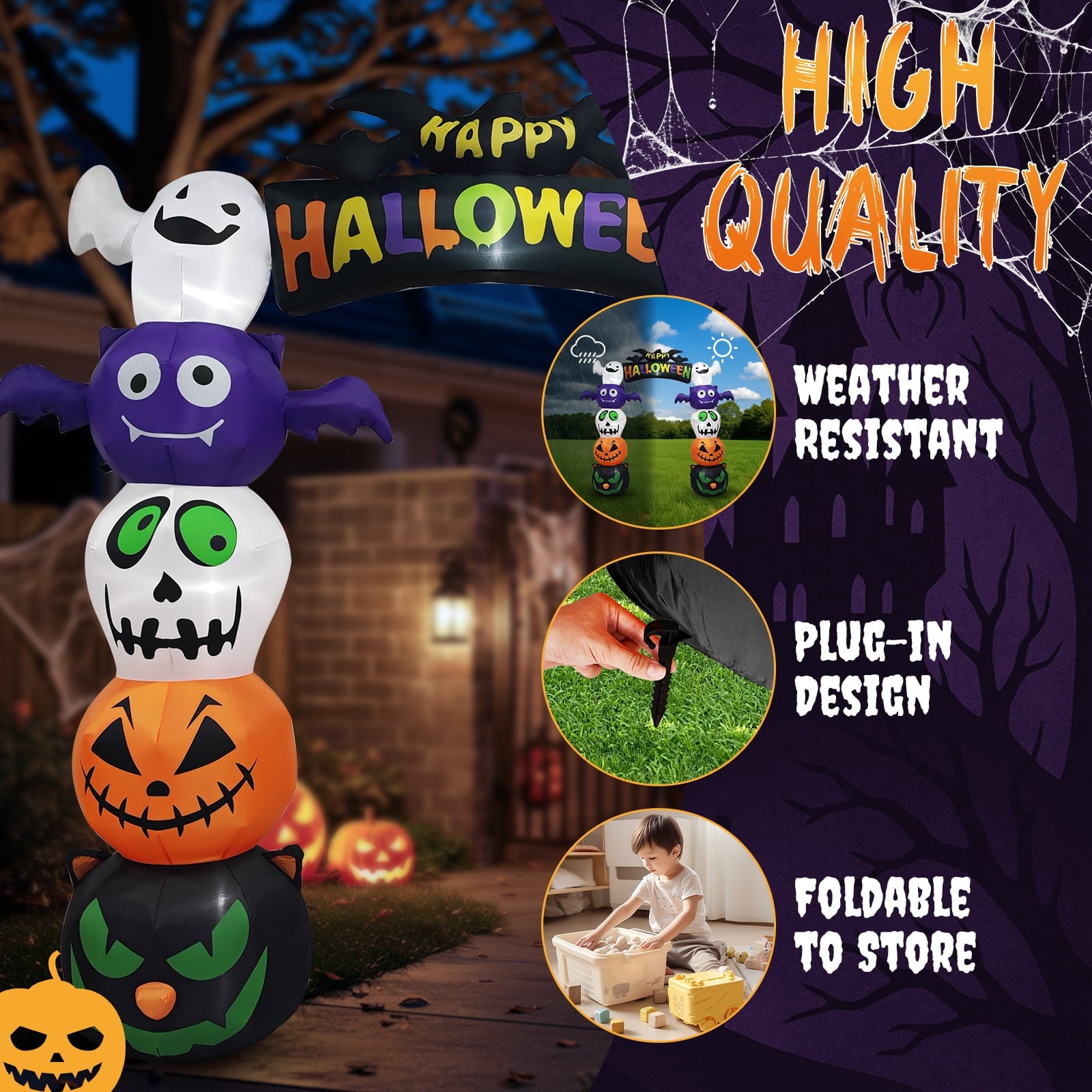 Ktaxon 8.5' Halloween Inflatables Outdoor Halloween Decoration Giant Archway Blow up Decor